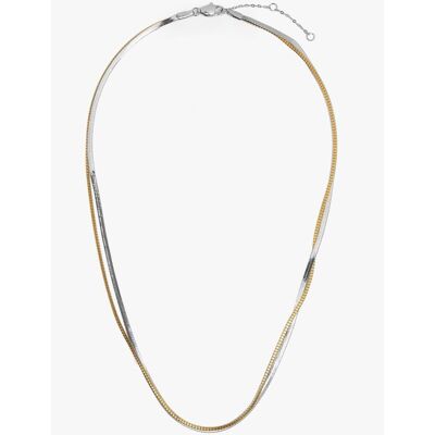 Parfois Collar de acero inoxidable corto doble. Multicolor Parfois Collar de acero inoxidable corto doble. Multicolor