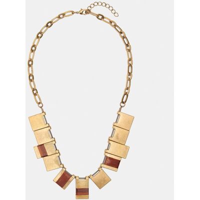 Parfois Collar de eslabones con abalorios geométricos. Multicolor Parfois Collar de eslabones con abalorios geométricos. Multicolor