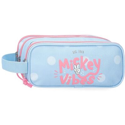 Estuche Escolar Mickey Vibes Azul Claro de Poliéster - Estuche Escolar Estuche Escolar Mickey Vibes Azul Claro de Poliéster - Estuche Escolar