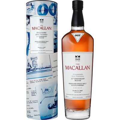 The Macallan Estuche whisky escocés Diamonds Are Forever Single malt by James Bond. The Macallan Estuche whisky escocés Diamonds Are Forever Single malt by James Bond.