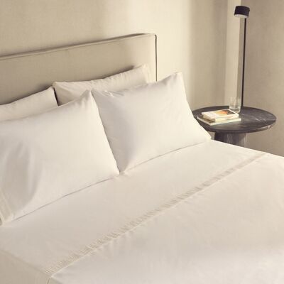 El Corte Inglés Juego de sábanas algodón Baume. (Cama 150 cm) Blanco El Corte Inglés Juego de sábanas algodón Baume. (Cama 150 cm) Blanco