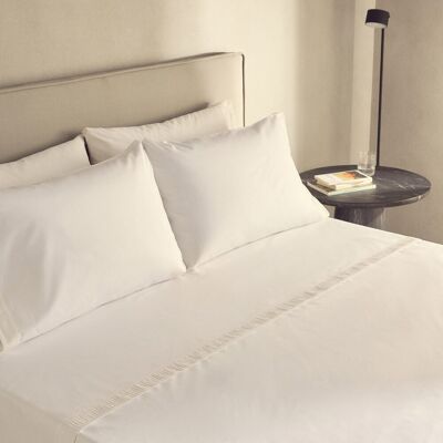 El Corte Inglés Juego de sábanas algodón Baume. (Cama 180 cm) Blanco El Corte Inglés Juego de sábanas algodón Baume. (Cama 180 cm) Blanco