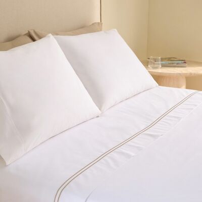 El Corte Inglés Juego de sábanas percal algodón egipcio 400 hilos Hotel . (Cama 135 cm) Beige El Corte Inglés Juego de sábanas percal algodón egipcio 400 hilos Hotel . (Cama 135 cm) Beige