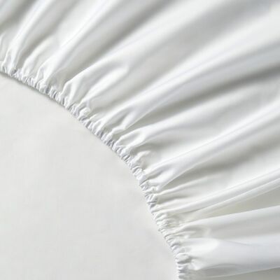 El Corte Inglés Sábana bajera ajustable algodón egipcio Satén 600 hilos platabanda 40 cm . (Cama 150 cm) Blanco El Corte Inglés Sábana bajera ajustable algodón egipcio Satén 600 hilos platabanda 40 cm . (Cama 150 cm) Blanco
