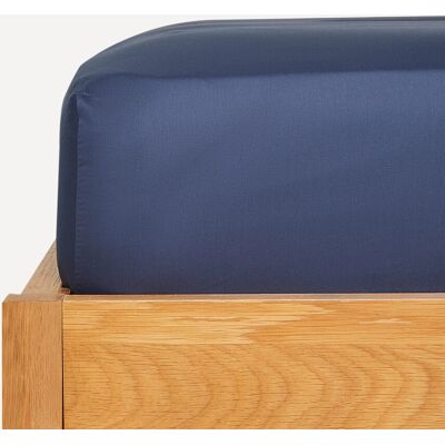 El Corte Inglés Sábana bajera ajustable Algodón Satén 300 hilos platabanda 35 cm . (Cama 150 cm) Azul marino El Corte Inglés Sábana bajera ajustable Algodón Satén 300 hilos platabanda 35 cm . (Cama 150 cm) Azul marino