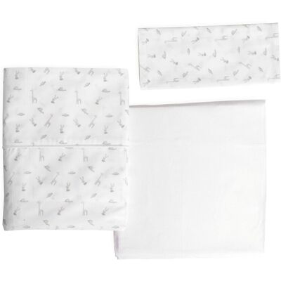 Chicco Conjunto sábanas y funda de almohada Next2Me Forever Colección Algodón (58X110 cm). (110 X 58 X 0.1 Cm) Blanco niño Chicco Conjunto sábanas y funda de almohada Next2Me Forever Colección Algodón (58X110 cm). (110 X 58 X 0.1 Cm) Blanco niño