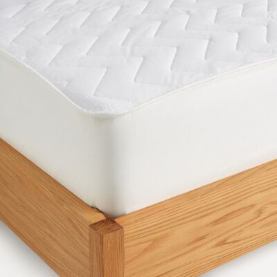 El Corte Inglés Protector acolchado de colchón ajustable Termorregulador Extraconfort . (Cama 150 x 200 cm) Blanco El Corte Inglés Protector acolchado de colchón ajustable Termorregulador Extraconfort . (Cama 150 x 200 cm) Blanco