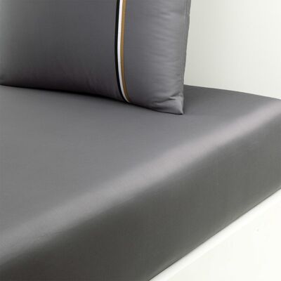 Boss Sábana bajera satén de algodón Blinea . (Cama 90 cm) Gris Boss Sábana bajera satén de algodón Blinea . (Cama 90 cm) Gris