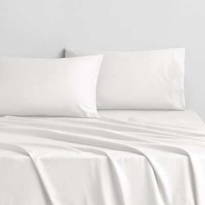 Sheridan Sábana bajera algodón Satén 375 hilos . (Cama 200 cm) Blanco Sheridan Sábana bajera algodón Satén 375 hilos . (Cama 200 cm) Blanco
