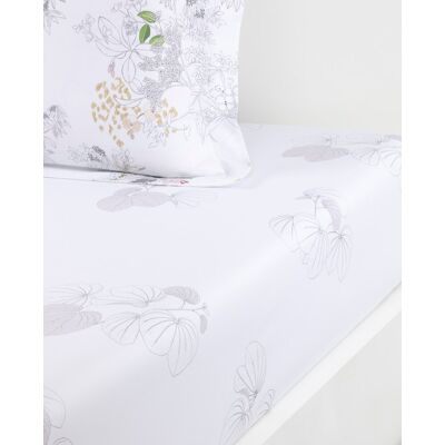 Yves Delorme Sábana bajera algodón satén Orchidée . (Cama 150 cm) Multicolor Yves Delorme Sábana bajera algodón satén Orchidée . (Cama 150 cm) Multicolor