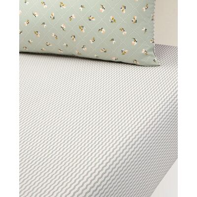 Olivier Desforges Sábana bajera algodón Bergamot . (Cama 160 cm) Verde Olivier Desforges Sábana bajera algodón Bergamot . (Cama 160 cm) Verde