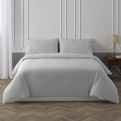 Manterol Juego de funda nórdica algodón satén 400 hilos Exclusive . (Cama 180 cm) Gris Manterol Juego de funda nórdica algodón satén 400 hilos Exclusive . (Cama 180 cm) Gris