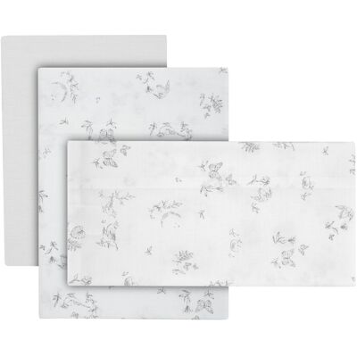 Cambrass Juego de 3 piezas sábana + bajera + funda almohada para cuna (60x120 cm) Luxury. Blanco Harina niño Cambrass Juego de 3 piezas sábana + bajera + funda almohada para cuna (60x120 cm) Luxury. Blanco Harina niño