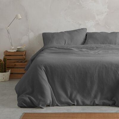 Manterol Juego de funda nórdica algodón Finest . (Cama 90 cm) Gris Manterol Juego de funda nórdica algodón Finest . (Cama 90 cm) Gris