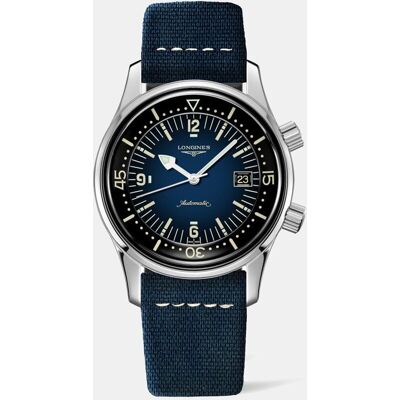 Longines Reloj de hombre The Legend Diver Watch L37744902 automático de cuero. Azul Longines Reloj de hombre The Legend Diver Watch L37744902 automático de cuero. Azul