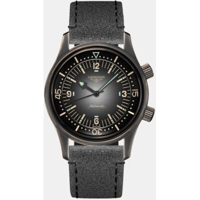 Longines Reloj de hombre The Legend Diver Watch L37742582 automático de cuero. Negro Longines Reloj de hombre The Legend Diver Watch L37742582 automático de cuero. Negro