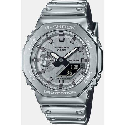 Casio Reloj de hombre Fine Metallic Series GM-2100YM-8AER de silicona plateada. Plata Casio Reloj de hombre Fine Metallic Series GM-2100YM-8AER de silicona plateada. Plata