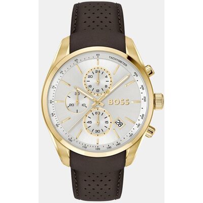 Boss Reloj de hombre Grand Prix 44 1514225 cronógrafo de piel marrón. Marrón Boss Reloj de hombre Grand Prix 44 1514225 cronógrafo de piel marrón. Marrón
