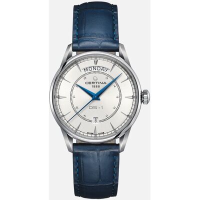 Certina Reloj de hombre DS 1 C0294301601100 automático de piel azul. Plateado Certina Reloj de hombre DS 1 C0294301601100 automático de piel azul. Plateado