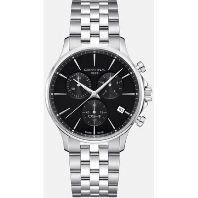 Certina Reloj de hombre DS8 C0454171105100 cronógrafo de acero gris. Negro Certina Reloj de hombre DS8 C0454171105100 cronógrafo de acero gris. Negro