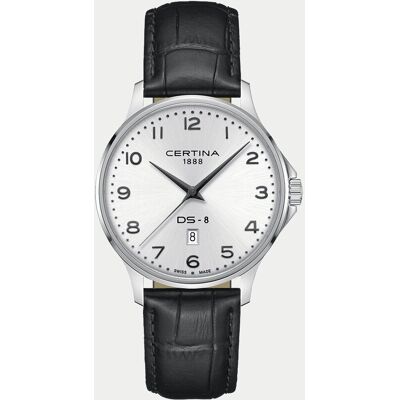 Certina Reloj de hombre DS-8 C0454101603200 de piel marrón. Plateado Certina Reloj de hombre DS-8 C0454101603200 de piel marrón. Plateado