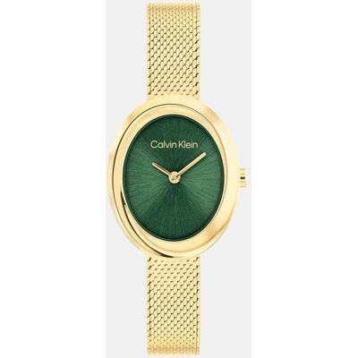 Calvin Reloj de mujer Twisted Bezel 25100152 de acero dorado. Verde Calvin Reloj de mujer Twisted Bezel 25100152 de acero dorado. Verde