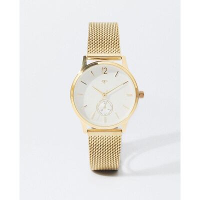 Parfois Reloj de mujer de acero inoxidable con correa de malla metálica en dorado. Dorado Parfois Reloj de mujer de acero inoxidable con correa de malla metálica en dorado. Dorado