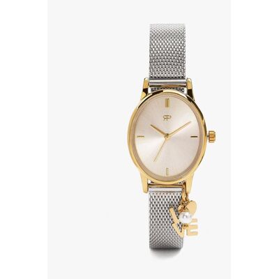 Parfois Reloj de mujer de acero inoxidable con abalorios decorativos. Multicolor Parfois Reloj de mujer de acero inoxidable con abalorios decorativos. Multicolor