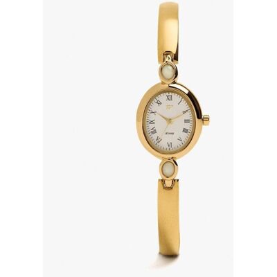 Parfois Reloj de mujer redondo con correa rígida en liso. Dorado Parfois Reloj de mujer redondo con correa rígida en liso. Dorado