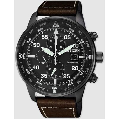 Citizen Reloj de hombre CA0695-17E Eco-Drive cronógrafo de piel marrón. Marrón Citizen Reloj de hombre CA0695-17E Eco-Drive cronógrafo de piel marrón. Marrón