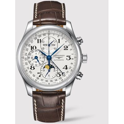 Longines Reloj de hombre L27734783 The Master Collection automático de piel marrón. Plateado Longines Reloj de hombre L27734783 The Master Collection automático de piel marrón. Plateado