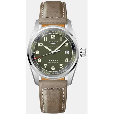 Longines Reloj de hombre Spirit L38104032 automático de piel marrón. Verde Longines Reloj de hombre Spirit L38104032 automático de piel marrón. Verde