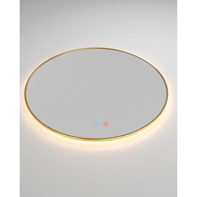 Ledimex - Espejo LED redondo - Marco de aluminio - 60cm - Amarillo Ledimex - Espejo LED redondo - Marco de aluminio - 60cm - Amarillo