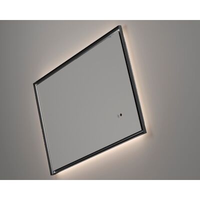 Ledimex - Espejo cuadrado retroiluminado con marco de acero inoxidable - Espejo de baño Ledimex - Espejo cuadrado retroiluminado con marco de acero inoxidable - Espejo de baño