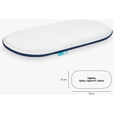 ECUS Kids Colchón Capazo Care Mini para Inglesina Aptica -XT- Electa. Blanco niño ECUS Kids Colchón Capazo Care Mini para Inglesina Aptica -XT- Electa. Blanco niño
