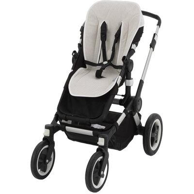 Cambrass Colchoneta silla paseo universal ovalada rayas. Blanco lino Cambrass Colchoneta silla paseo universal ovalada rayas. Blanco lino