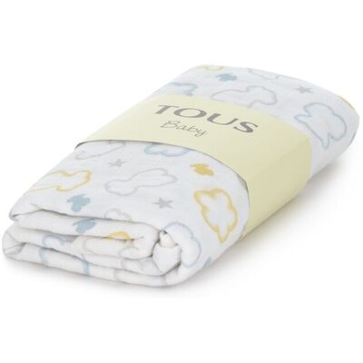 Tous Muselina 98x118 cm Baby Muse con osos y flores. Amarillo niño Tous Muselina 98x118 cm Baby Muse con osos y flores. Amarillo niño