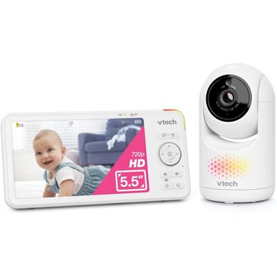 Vtech Vigilabebés video con pantalla de 5,5" HD y cámara orientable. (16 X 22 X 10.2 Cm) Blanco niño Vtech Vigilabebés video con pantalla de 5,5" HD y cámara orientable. (16 X 22 X 10.2 Cm) Blanco niño