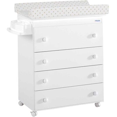 Micuna Cómoda con Bañera y cambiador bebé (4 cajones) Basic. Blanco Arena niño Micuna Cómoda con Bañera y cambiador bebé (4 cajones) Basic. Blanco Arena niño