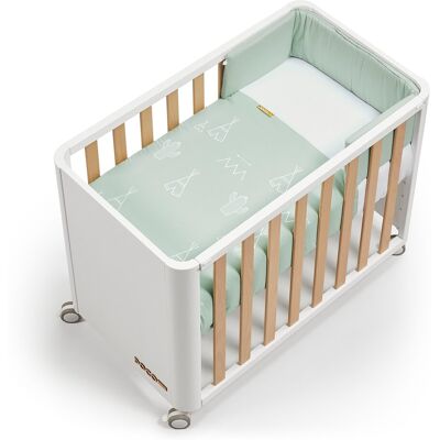 Cotinfant Minicuna-Cuna de colecho (50 x 90 cm.) Doco Style Sleeping blanco-natural. Verde niño Cotinfant Minicuna-Cuna de colecho (50 x 90 cm.) Doco Style Sleeping blanco-natural. Verde niño