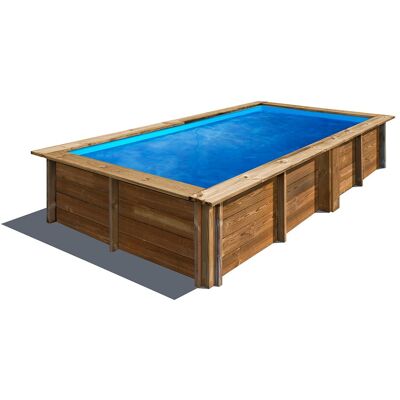 GRE Piscina madera rectangular 375x200x68cm. Marrón GRE Piscina madera rectangular 375x200x68cm. Marrón