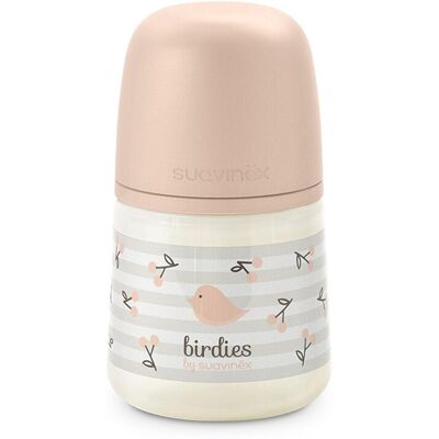 Suavinex Biberón fisiológico Flujo lento 150ml colección Birdies. (13.3 X 7 X 7 Cm) Rosa claro niño Suavinex Biberón fisiológico Flujo lento 150ml colección Birdies. (13.3 X 7 X 7 Cm) Rosa claro niño