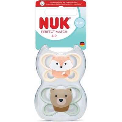 NUK Chupetes anatómicos Perfect Match air 0-2meses, 2ud. (13.5 X 6 X 5.3 Cm) Verde anticuario niño NUK Chupetes anatómicos Perfect Match air 0-2meses, 2ud. (13.5 X 6 X 5.3 Cm) Verde anticuario niño