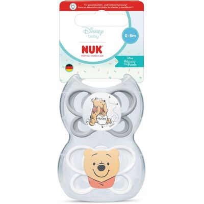 NUK Chupetes anatómicos Perfect Match air 0-6meses Winnie the Pooh, 2ud. (13.5 X 6 X 5.3 Cm) Amarillo Suave niño NUK Chupetes anatómicos Perfect Match air 0-6meses Winnie the Pooh, 2ud. (13.5 X 6 X 5.3 Cm) Amarillo Suave niño