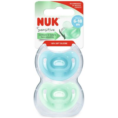 Chupete de silicona Nuk Sensitive - 6-18M - 2 uds Chupete de silicona Nuk Sensitive - 6-18M - 2 uds
