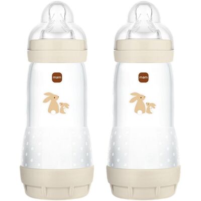 MAM Pack 2 Biberones Anticólicos a partir de 4 Meses Easy Start 320 Ml . MAM Pack 2 Biberones Anticólicos a partir de 4 Meses Easy Start 320 Ml .