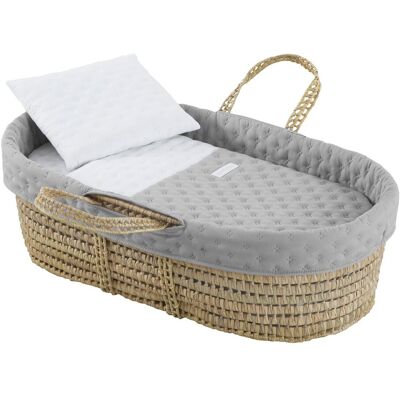 Cambrass Moisés de mimbre (39x80x25cm) Supersoft. Gris perla niño Cambrass Moisés de mimbre (39x80x25cm) Supersoft. Gris perla niño