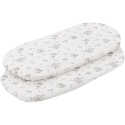 Cambrass Pack 2 sábanas bajeras para moisés (35x80x7cm) Luxury. Blanco roto niño Cambrass Pack 2 sábanas bajeras para moisés (35x80x7cm) Luxury. Blanco roto niño
