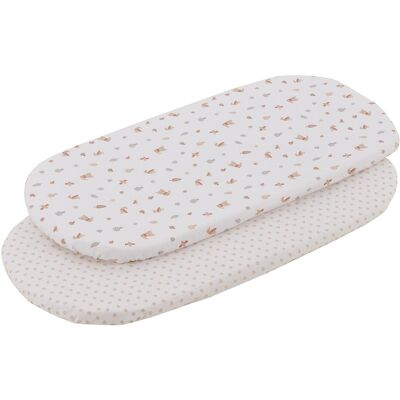 Cambrass Pack 2 sábanas bajeras para moisés (35x80x7cm) Luxury. Piedra Natural niño Cambrass Pack 2 sábanas bajeras para moisés (35x80x7cm) Luxury. Piedra Natural niño