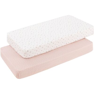 Cambrass Pack 2 sábanas bajeras para cuna (60x120x17 cm) princess. Rosa pastel niño Cambrass Pack 2 sábanas bajeras para cuna (60x120x17 cm) princess. Rosa pastel niño